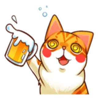 🍺 kat, bier, drinken, dronken, cartoon, emoji telegram sticker