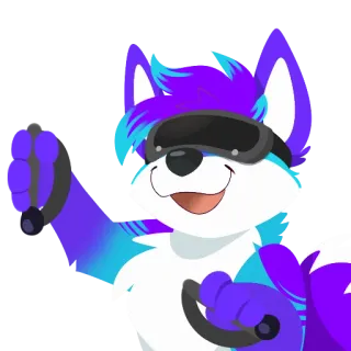 🎮 zorro, furry, realidad virtual, vr, personaje, dibujos animados telegram sticker