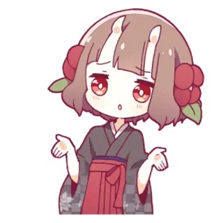 🤔 Anime, Dziewczyna, Kawaii, Manga, Japoński telegram sticker