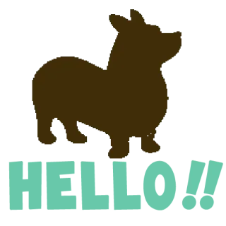 welsh corgi silhouette telegram stickers