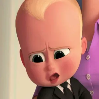 😕 Boss Baby The Boss Baby bébé, costume, chef, dessin animé, film telegram sticker