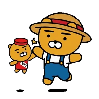 💬 Ryan ryan, kakao friends, urso, desenho animado, personagem telegram sticker