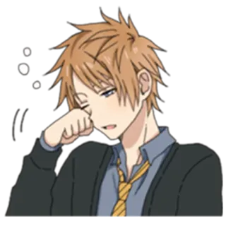 💤 anime, cartoon, boy, sleepy, tired, student telegram sticker