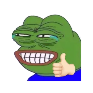 😂 Pepe the Frog pepe, katak, meme, jempol, persetujuan whatsapp sticker