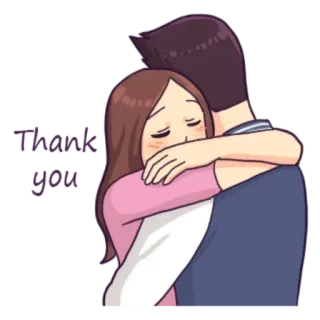 🙏 Thank you thank you, hug, couple, affection, emotions, appreciation telegram sticker