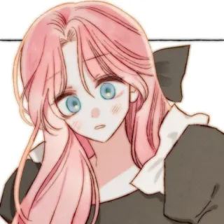🎀 Cartoon, Anime, Manga, Pinke Haare, Mädchen, Porträt telegram sticker