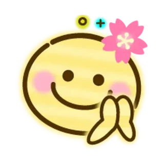 🌸 emoji, kawaii, fofo, flor, sorriso, ruborizar, saudação telegram sticker