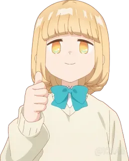 👍 anime, girl, thumbs up, cute, cartoon telegram sticker