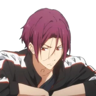 🙁 Rin Matsuoka Free! Anime, Personagem, Garoto, Rin Matsuoka, Free whatsapp sticker