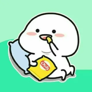 🍿 Cartoon, Snack, Chips, Süß, Kissen telegram sticker