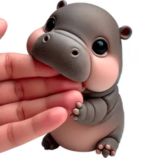 ☺️ hipopótamo, fofo, animal, desenho animado, adesivo, mamífero telegram sticker