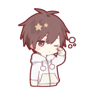 😴 anime, chibi, cartoon, cute, boy, kawaii telegram sticker