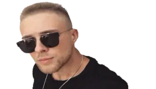 😧 uomo, occhiali da sole, ritratto, persona, maschio, capelli biondi telegram sticker