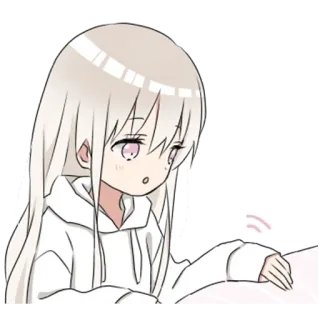 😗 аниме девушка, мило, каваий, манга, стикер, иллюстрация telegram sticker