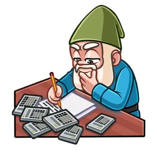 🤯 gnomo, contador, calculadora, matemática, anão, contagem, contabilidade telegram sticker