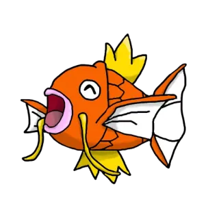 😄 Magikarp Pokemon pokemon, magikarp, peixe, laranja, desenho animado, anime telegram sticker