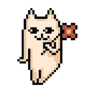 😏 pixel art, cat, flower, animal, cute whatsapp sticker