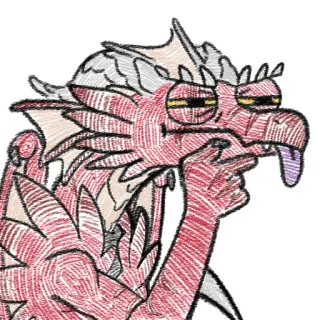🤔 naga, monster, kartun, fantasi, ilustrasi, makhluk telegram sticker