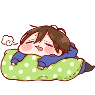 💞 anime, cartoon, sleepy, pillow, chibi, cute telegram sticker