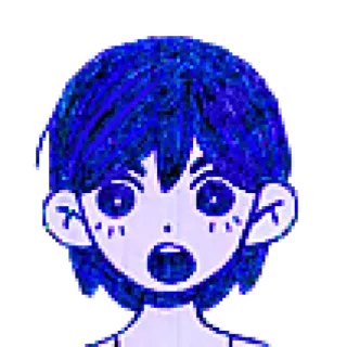 😯 Omori jeu indépendant, RPG, style anime, choqué, surpris telegram sticker