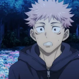 🍂 Yuji Itadori Jujutsu Kaisen Anime, Manga, Yuji Itadori, Jujutsu Kaisen, geschockt, verängstigt whatsapp sticker