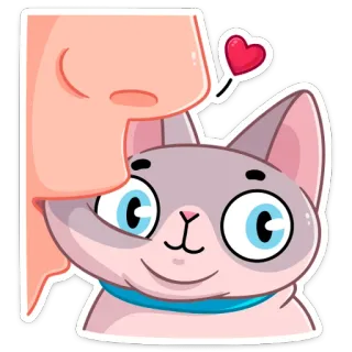 😘 cat, pet, animal, heart, cute, sticker telegram sticker