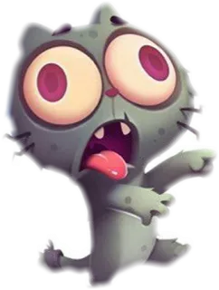 🐈 고양이, 좀비, 만화, 웃긴, 괴물, 스티커 telegram sticker