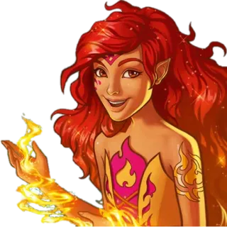 🔥 Feuer, Elementar, Elf, Magie, Fantasy, Charakter whatsapp sticker