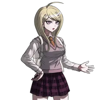 😤 Kaede Akamatsu Danganronpa V3: Killing Harmony Аниме, Видеоигра, Персонаж, Женщина telegram sticker