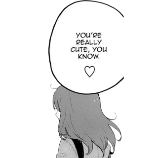 ❤️ YOU'RE REALLY CUTE, YOU KNOW. cute, manga, anime, heart, girl telegram sticker