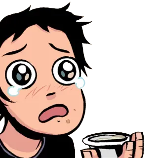 😭 crying, sad, coffee, upset, drink telegram sticker
