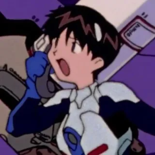📞 Shinji Ikari Neon Genesis Evangelion アニメ, ネルフ, メカ, エヴァンゲリオン, シンジ, パイロット telegram sticker