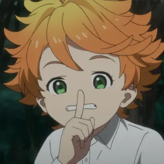 🤫 Emma The Promised Neverland Anime, Emma, The Promised Neverland, Ciii, Cisza, Palec na ustach, Cicho telegram sticker