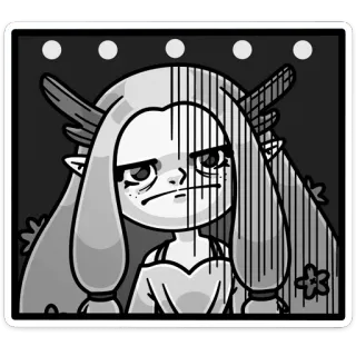 😠 elfo, chica, fantasía, dibujos animados, lindo telegram sticker