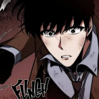 🗯 FLINCH! Anime, Hombre, Acción, Expresión, Ilustración telegram sticker