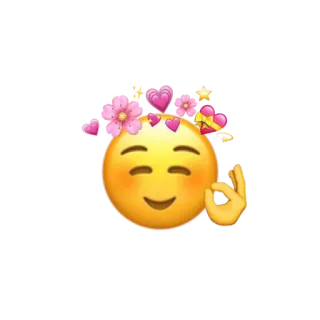 👌 emoji, hearts, flowers, stars, cute, wreath telegram sticker