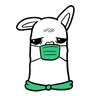 😷 coelho, máscara, desenho animado, coelho, fofo, animal, adesivo whatsapp sticker