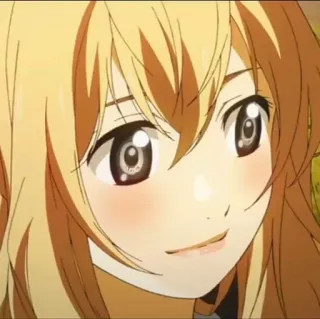 🎻 Kaori Miyazono Your Lie in April アニメ, キャラクター, 女の子, 金髪, ポートレート, 宮園かをり, 四月は君の嘘 telegram sticker