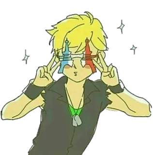 😗 animé, dessin animé, Paris, Tour Eiffel, France, paix, lunettes telegram sticker