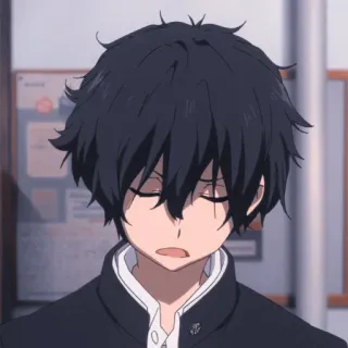 🖤 Anime, Chłopak, Mundur szkolny, Ciemne włosy telegram sticker