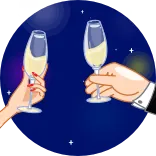 🥂 champagne, toast, celebration, cheers, drink, party, new year's, glasses telegram sticker