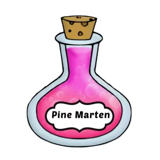 🐾 Pine Marten pine marten, potion, bottle, animal, pink, sticker telegram sticker