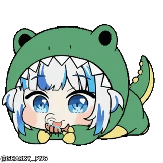 😋 Gawr Gura Hololive @SHARKY_PNG whatsapp sticker