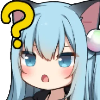❓ Anime, Frage, Überrascht, Chibi, Katze, Kawaii whatsapp sticker