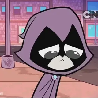😔 Raven Teen Titans Go! Cartone animato, Teen Titans, Triste, Emo, Magia telegram sticker