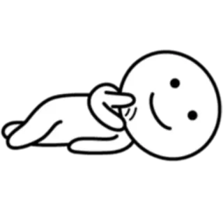🙂 stick figure, cartoon, laying down, minimalist, character whatsapp sticker
