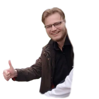 👍 человек, палец вверх, улыбающийся, позитивный, очки whatsapp sticker
