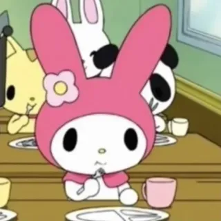 🙃 My Melody My Melody, Sanrio, lindo, kawaii, conejo de dibujos animados, anime, rosa telegram sticker