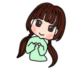 😋 Desenho animado, Anime, Garota, Fofa, Adesivo, Ilustração telegram sticker