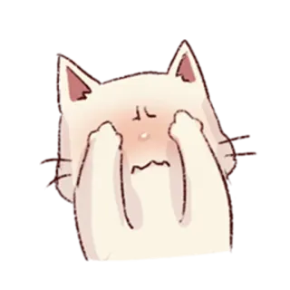 🙈 kot, słodki, smutny, płacz, kreskówka, emoji telegram sticker